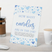 Signe De Table Cute Blue Hearts Valentine Combien de Candies Jeux (In SItu)