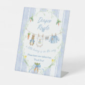 Signe De Table Cute Bunny Boy Clothesline Diaper Raffle Sign (Recto)