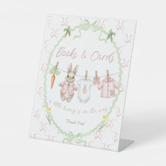 Signe De Table Cute Bunny Clothesline Baby Shower Books Cards
