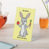 Signe De Table Cute bunny rabbit with vegetables (In SItu)