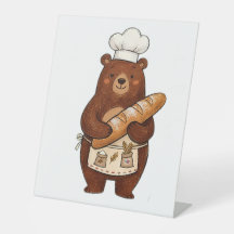 Cute Crayon Baker Bear avec T-Shirt de Chef au Pai