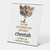 Signe De Table Cute Crazy Cheetah Farm Theme 1st Birthday (Recto)