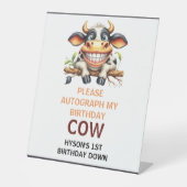 Signe De Table Cute Crazy Cow Farm Theme 1st Birthday (Recto)