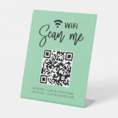 Signe De Table Cute Girly Wifi QR Code Salon Business (Recto)