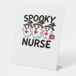 Signe De Table Cute Halloween Nurse Ghosts Cartoon classique T-Sh
