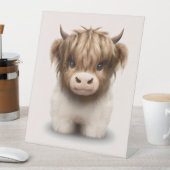 Signe De Table Cute Highlands Scottish Cow (In SItu)
