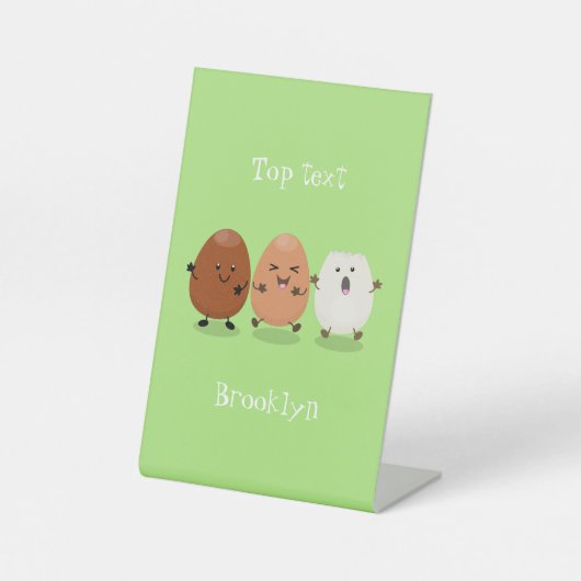 Signe De Table Cute kawaii oeufs humoristique dessin animé (Recto)