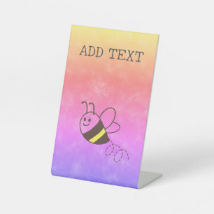 Signe De Table Cute Little Bee Flying Watercolor Baby shower