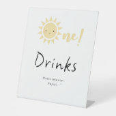 Signe De Table Cute Little Sunshine 1er Anniversaire Boissons (Recto)