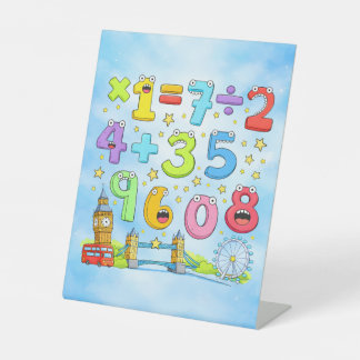 Signe De Table Cute Maths Numbers London Desk Art for Kids