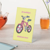 Signe De Table Cute pink kids bicycle cartoon illustration (In SItu)