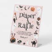 Signe De Table Cute rose Halloween Baby shower Déchets Raffle (Recto)