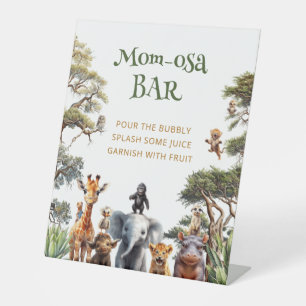 Signe De Table Cute Safari Animaux Mom-osa Bar Baby shower