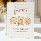 Signe De Table Cutie Pie Gingham Teddy Bear Baby Shower Favors
