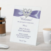 Signe De Table Cygnes d'argent bleu violet Sécurité Mariage (In SItu)