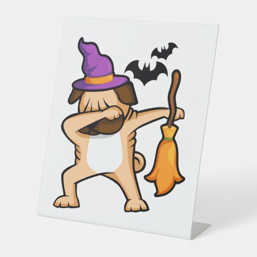 Signe De Table Dabbing Halloween Carlin chien (Recto)