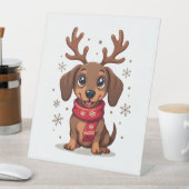 Signe De Table Dachshund Winter Joy (In SItu)