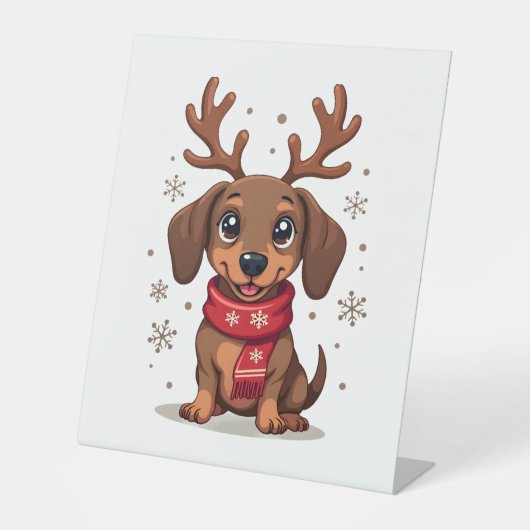 Signe De Table Dachshund Winter Joy (Recto)