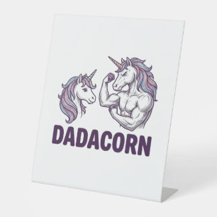 Signe De Table Dadacorn Funny Licorne Papa Conception De T-Shirt 