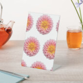 Signe De Table Dahlia rose et gouttes de ragoût (In SItu)