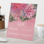 Signe De Table dahlias fleurs Présentoir Sign (In SItu)