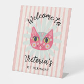 Signe De Table Daisy Kitty Visage Purr-fect fête d'anniversaire (Recto)