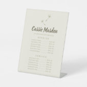 Signe De Table Dandelion Seed Rustic Service Botanique Menu Prix (Recto)