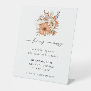 Signe De Table Dans Love Mémoire Automne Florals Noms Mariage
