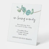 Signe De Table Dans Love Mémoire Blue Eucalyptus Noms Mariage (Recto)