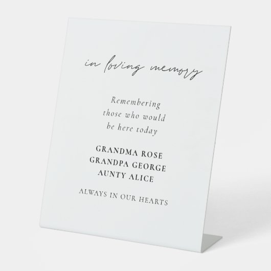 Signe De Table Dans Love Memory Elegant Script Names Mariage (Recto)