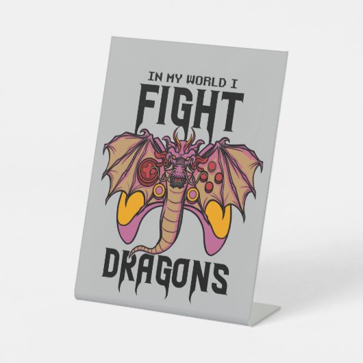 Signe De Table Dans Mon Monde, Je Lutte Contre Les Dragons (Recto)