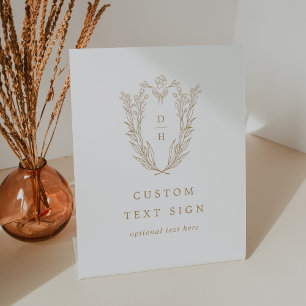 Signe De Table DAPHNE Antique Or Blanc Floral personnalisé mariag