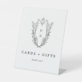 Signe De Table DAPHNE Black Blanc Floral Cartes de mariage et cad (Recto)