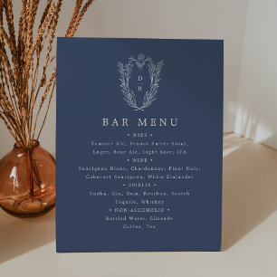 Signe De Table DAPHNE Bleu foncé Bleu blanc Mariage de la marine