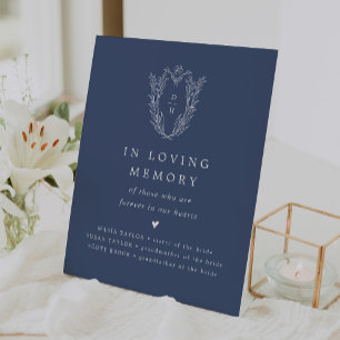 Signe De Table DAPHNE Bleu foncé dans le mémorial Mariage de mémo