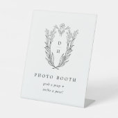 Signe De Table DAPHNE noir blanc Monogramme Mariage Photo Booth (Recto)