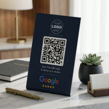 Dark Navy Google Review QR Code Logo