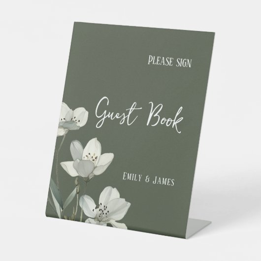 Signe De Table Dark Sage Green Botanical Wedding (Recto)