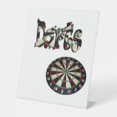 Signe De Table Darts Logo Et Dartboard, (Recto)