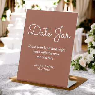 Signe De Table Date Jar Wedding shower Terracotta