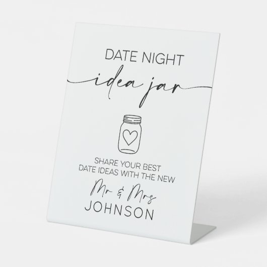 Signe De Table Date Nuit Idée Jar Mariage minimal (Recto)