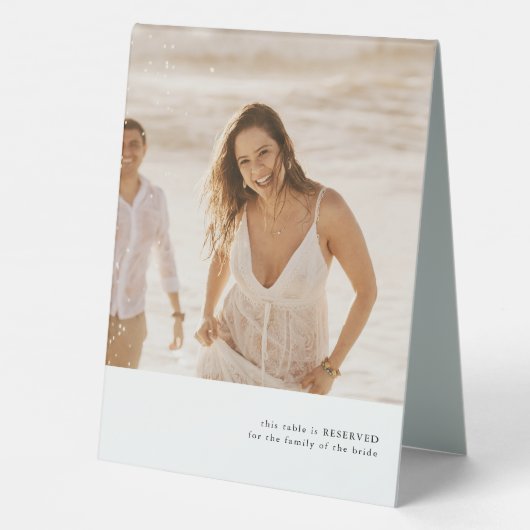 Signe de table de thème photo simple (Verso)