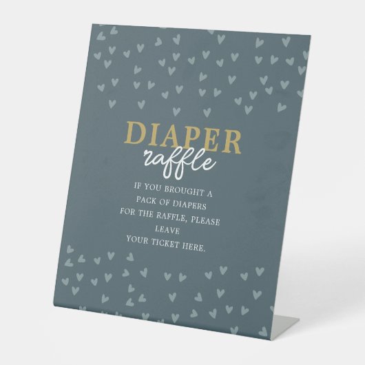 Signe De Table Déchets Raffle Petit Ami Garçon Coeurs Bleus (Recto)