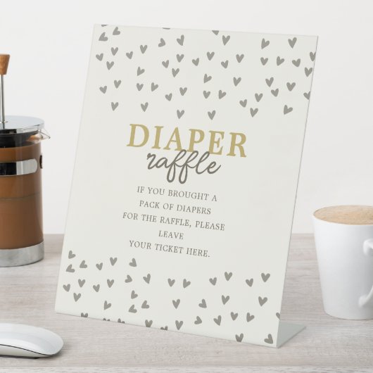 Signe De Table Déchets Raffle Petit Coeurs Neutres (In SItu)