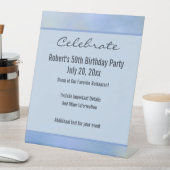 Signe De Table Décontracté Abstrait Blue Yellow Motif, événement (In SItu)