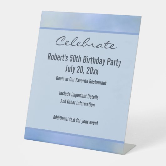 Signe De Table Décontracté Abstrait Blue Yellow Motif, événement (Recto)