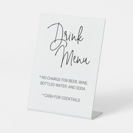 Signe De Table Décontracté Limited Bar Mariage du menu de boisson (Recto)