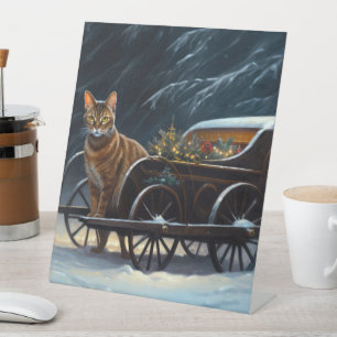 Signe De Table Décor de Noël Abyssinian Snowy Sleigh Ride