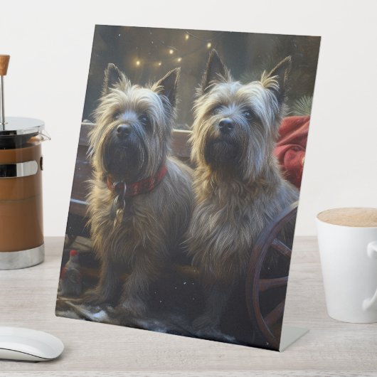 Signe De Table Décor de Noël Cairn Terrier enneigé (In SItu)