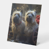 Signe De Table Décor de Noël Cairn Terrier enneigé (Recto)
